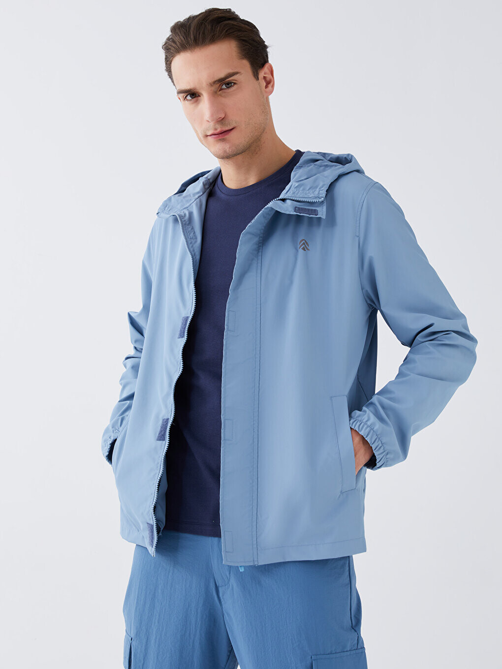 

Стандартный мужской плащ с капюшоном LCW OUTDOOR, сизый