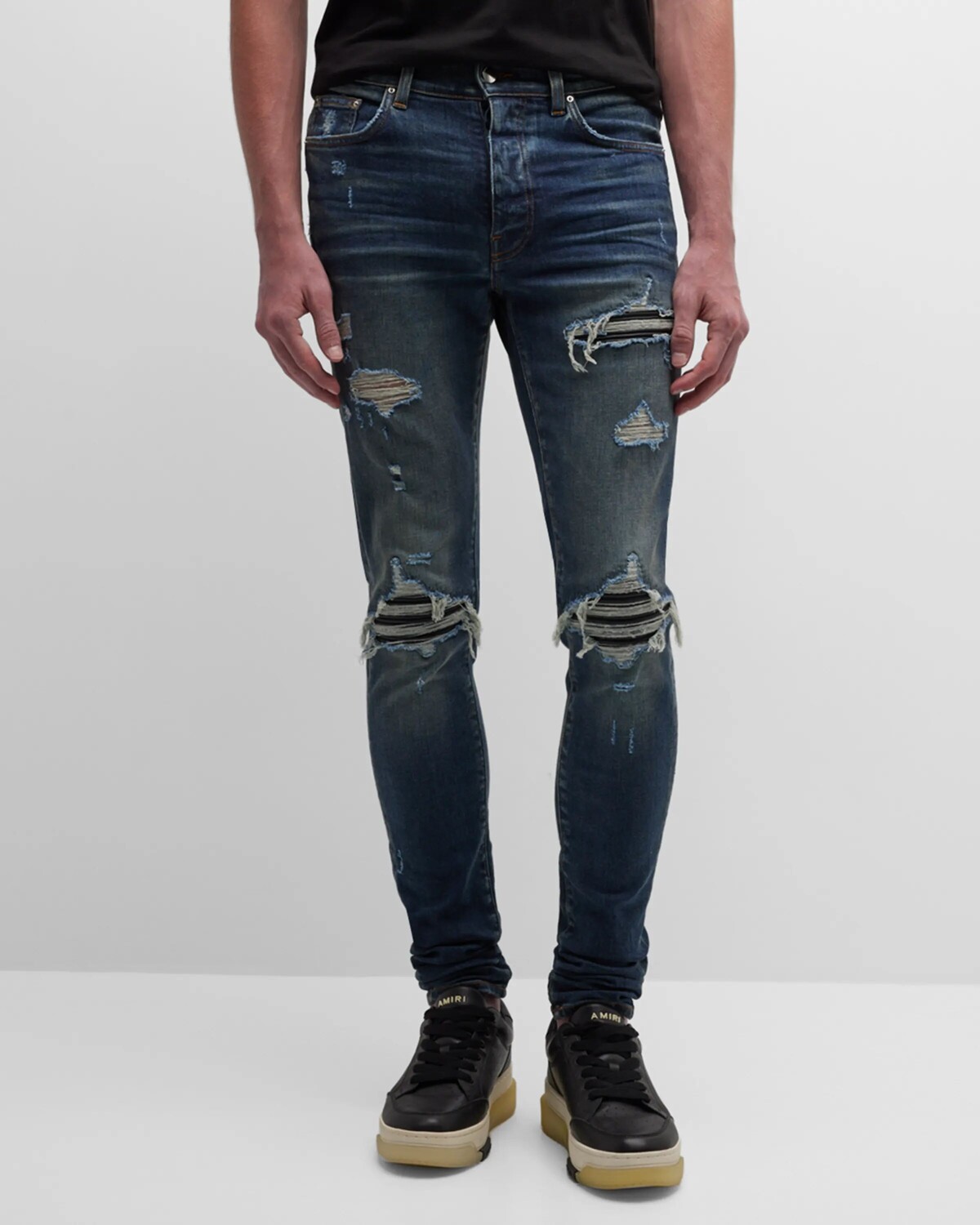 

Мужские потертые джинсы скинни MX1 Amiri, цвет Deep Class