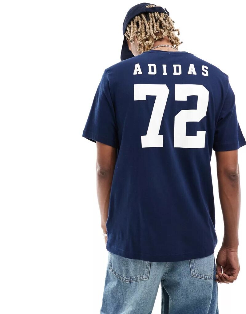 

Темно-синяя футболка adidas Originals '72, Черный