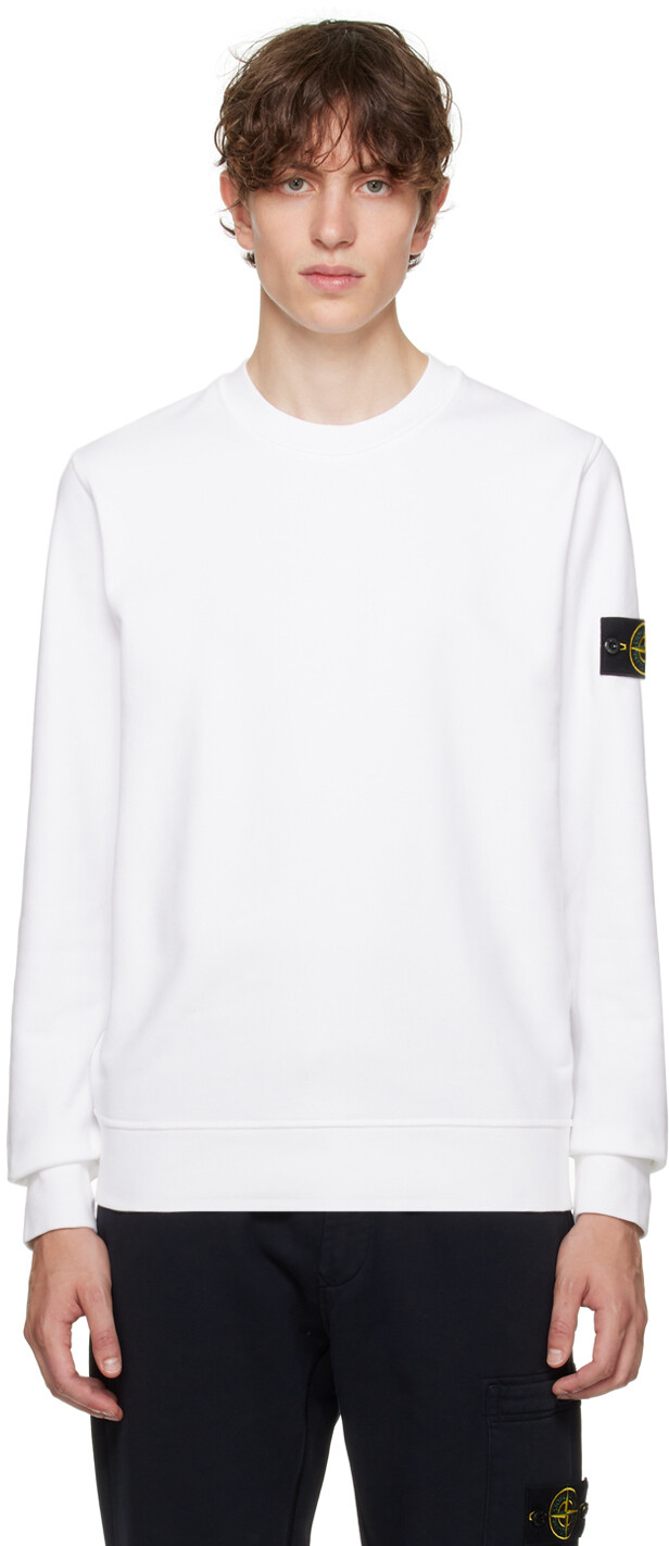 

Белый свитшот с круглым вырезом Stone Island