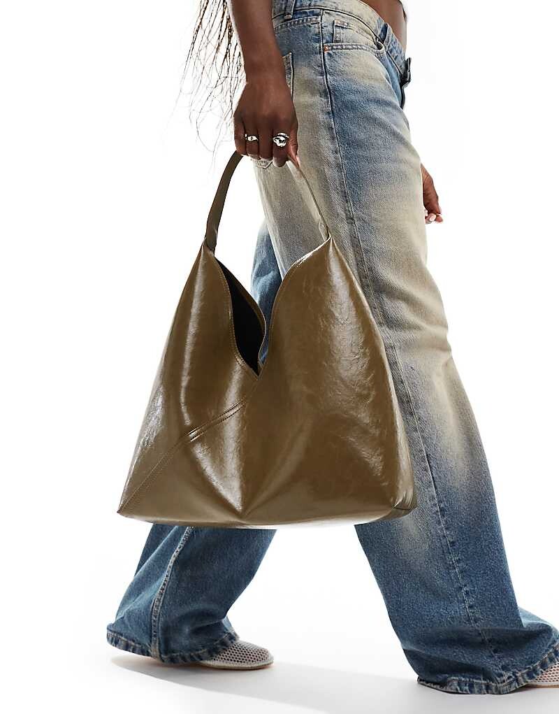 

Объемная сумка через плечо цвета хаки ASOS DESIGN