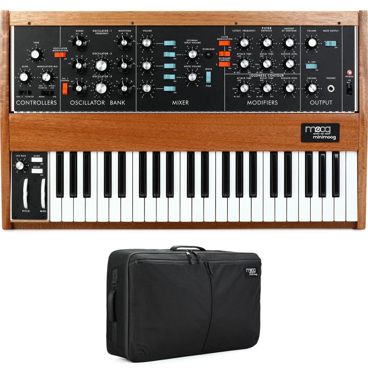 

Аналоговый синтезатор Moog Minimoog Model D и корпус SR — красное дерево