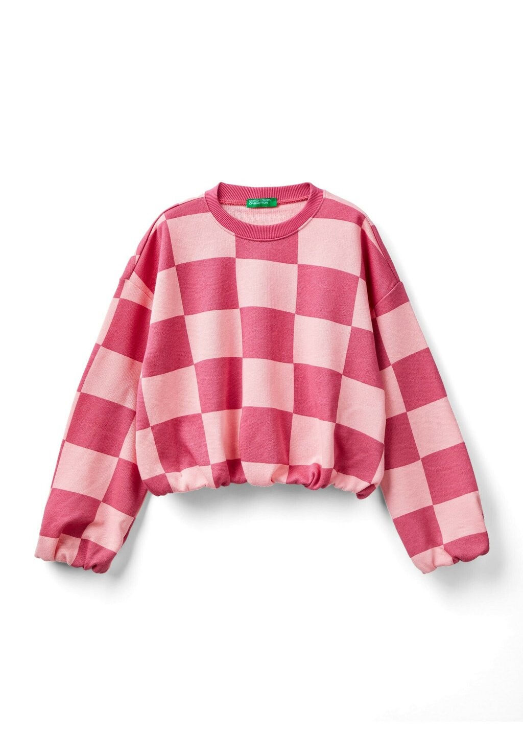 

Толстовка Boxy Fit Checkered United Colors of Benetton, розовый