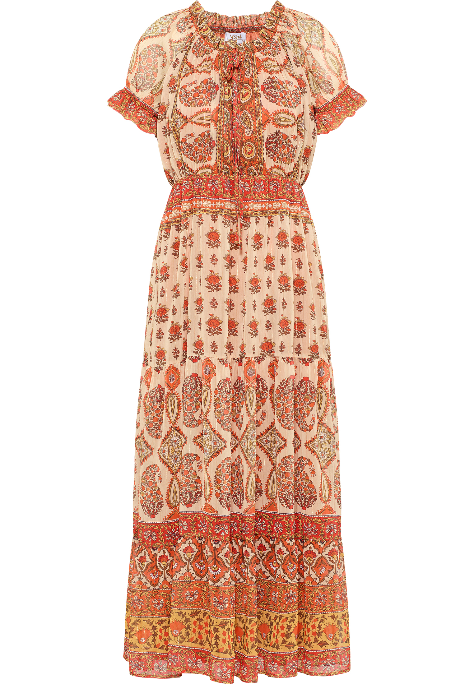 Платье usha FESTIVAL Maxi Mit Allover Print, оранжевый