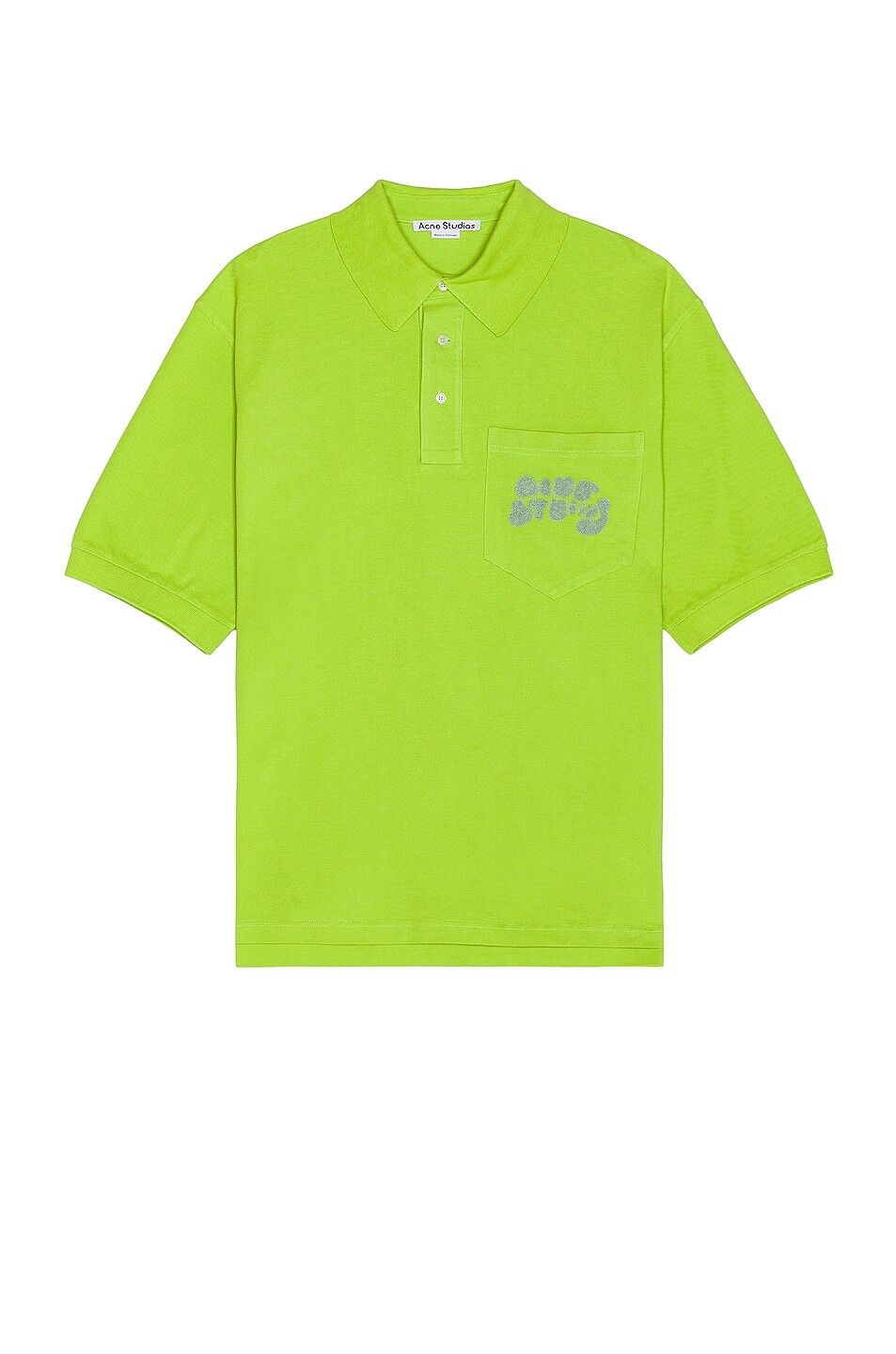 

Поло Acne Studios Exgo Bubble Logo, цвет Lime Green