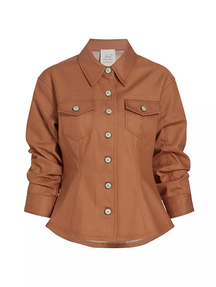 

Джинсовая куртка Canyon со сжатием Cinq À Sept, цвет chestnut brown