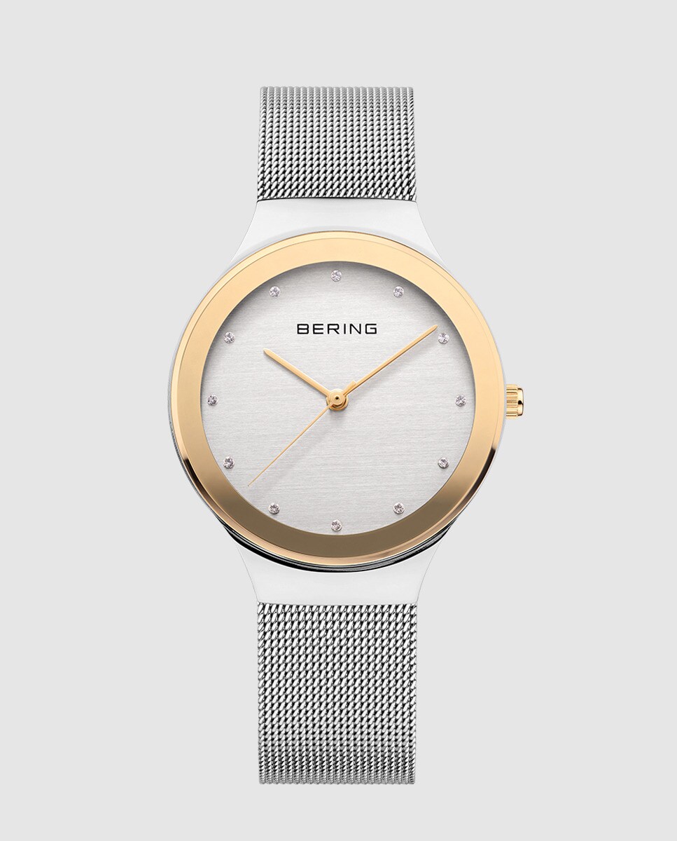 Беринг 12934-010 стальные женские часы Bering, серебро браслет с амазонитом и белым агатом