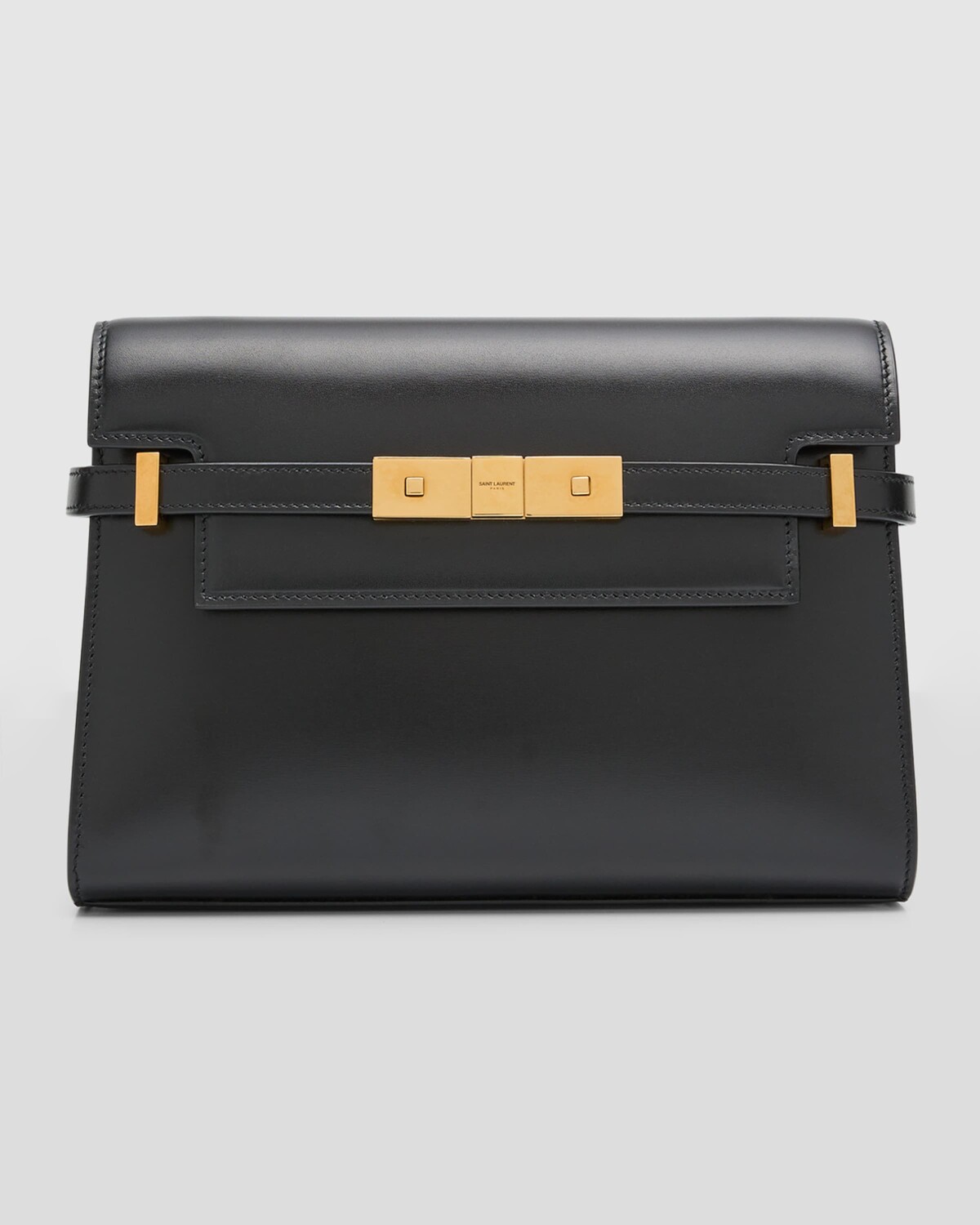 

Маленькая сумка через плечо Manhattan из гладкой кожи Saint Laurent, цвет Nero