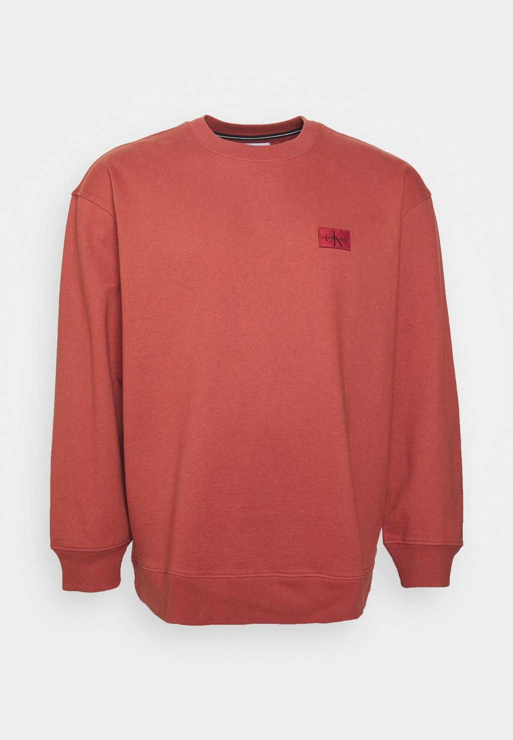 

Толстовка Calvin Klein Plus Shrunken Badge Crew Neck, терракотовая плитка, Красный