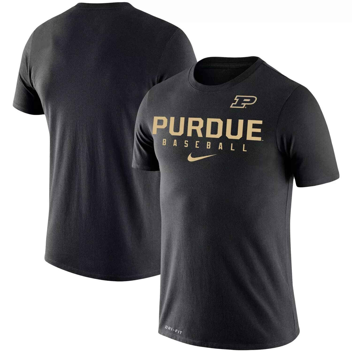 

Мужская черная футболка Purdue Boilermakers Baseball Legend Performance Nike, Черный