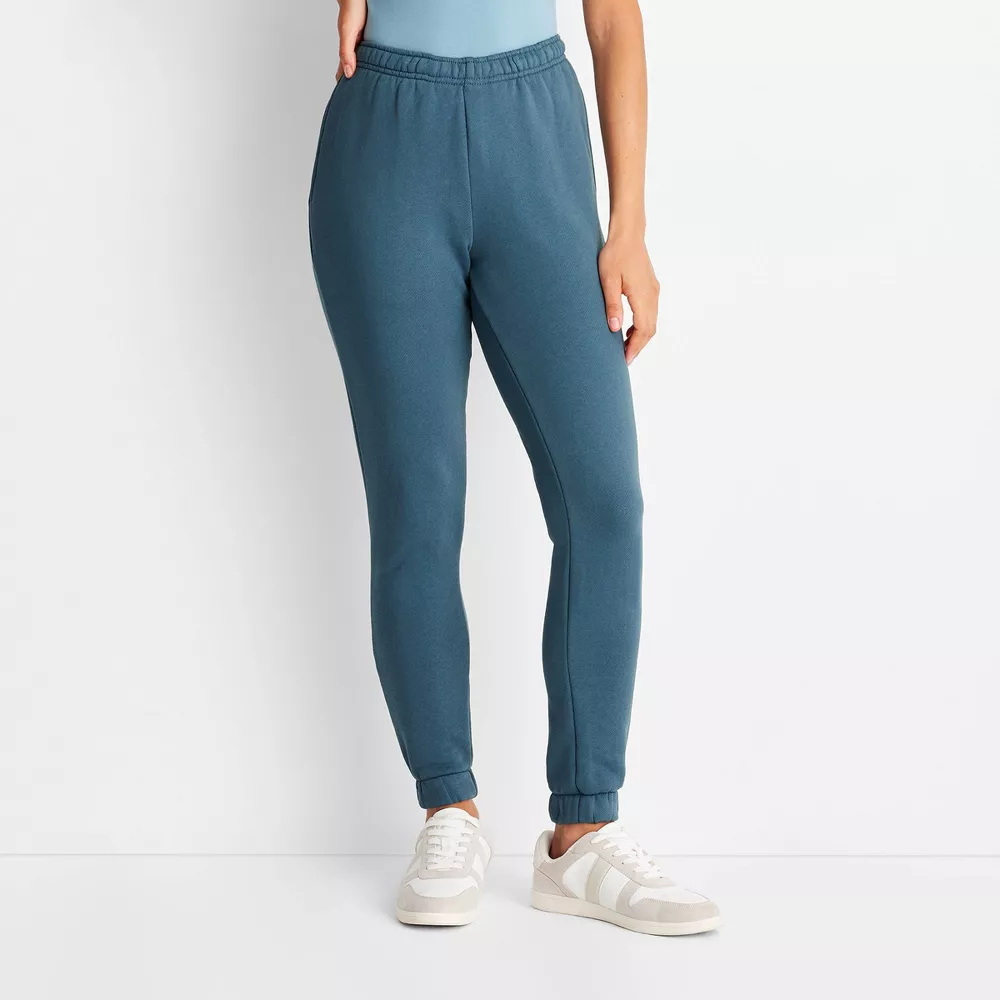 

Женские спортивные брюки Leisure Studio средней посадки Essential Universal Thread, цвет Medium Blue