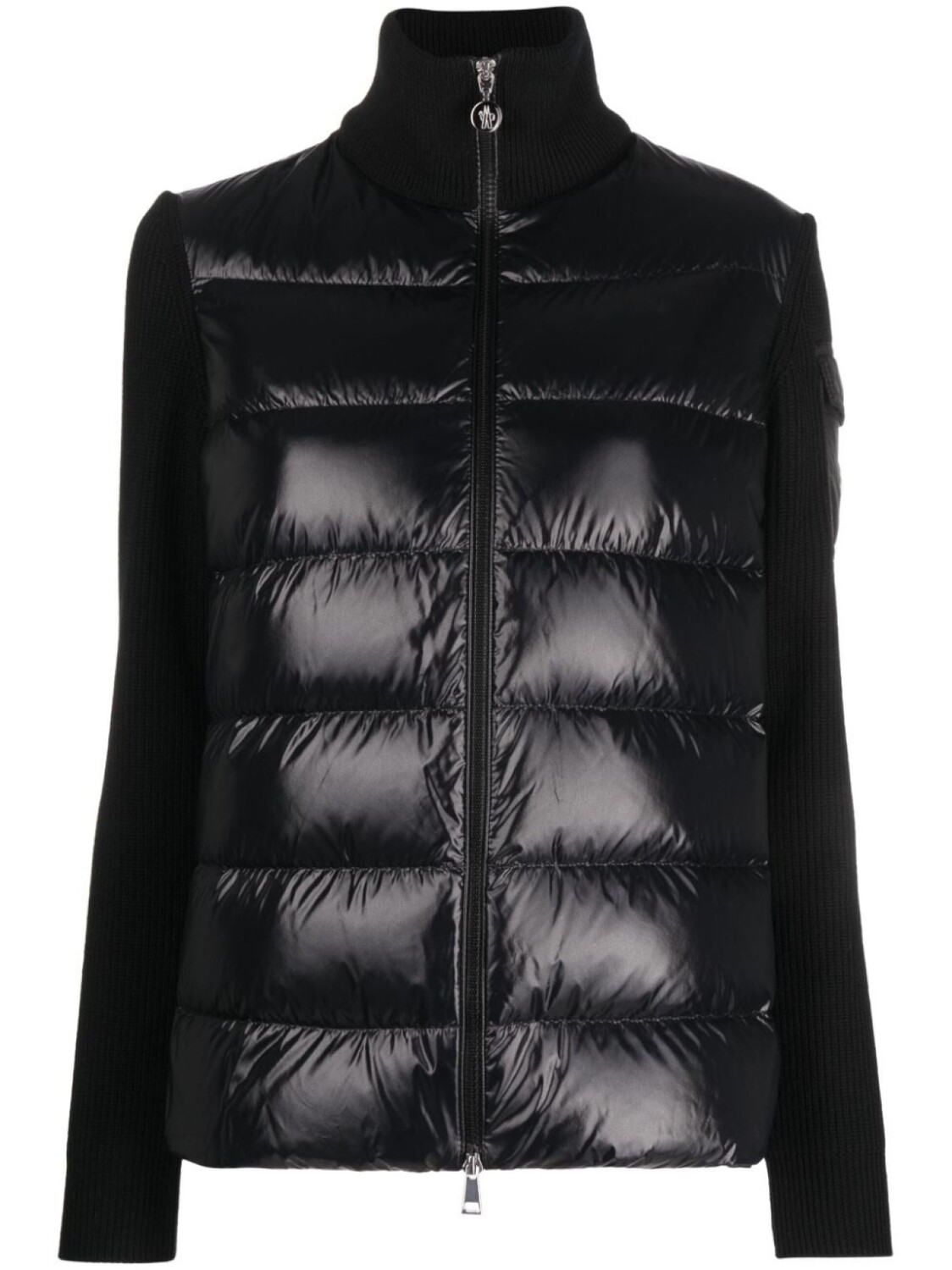 

Moncler пуховик с трикотажными рукавами, черный