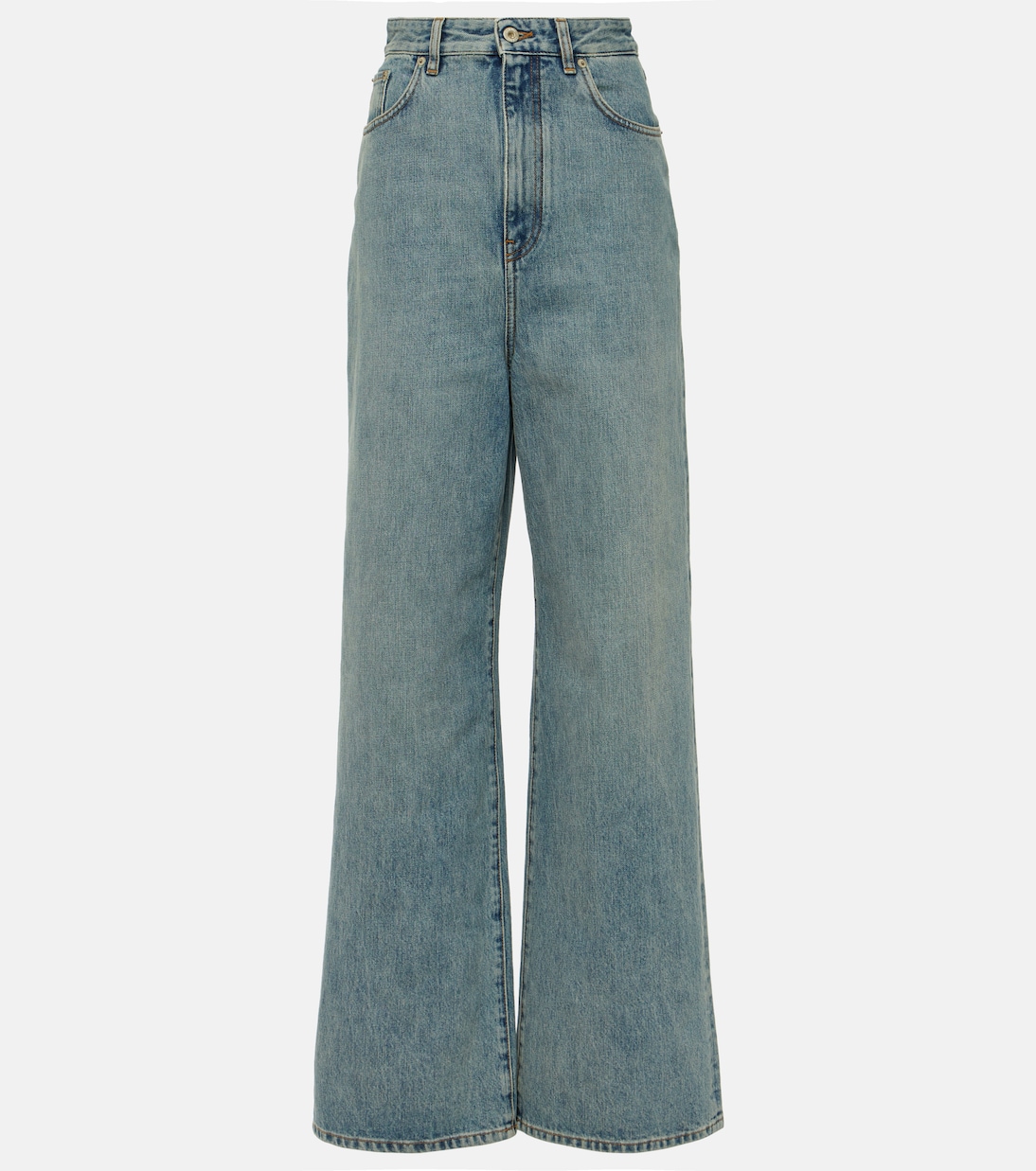 Прямые джинсы с высокой посадкой Loewe, синий джинсы прямые с высокой посадкой 28 32 синий