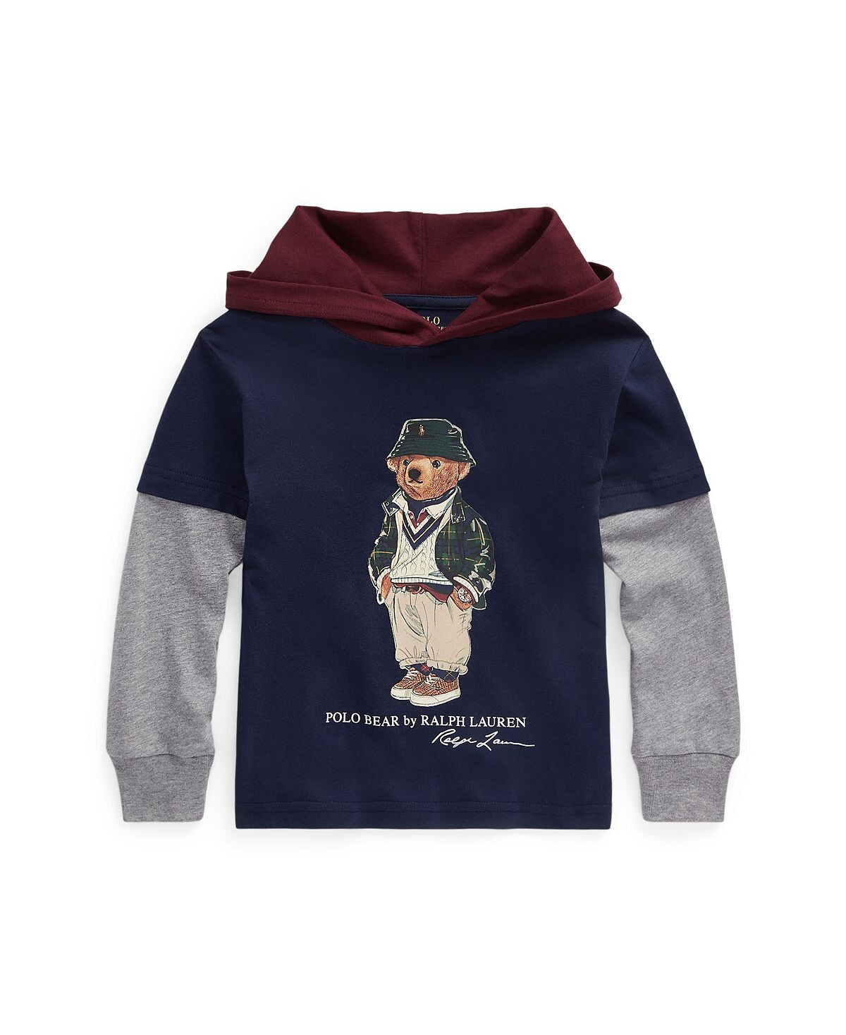 

Футболка-поло Little Boys из хлопкового джерси с капюшоном и медведем Polo Ralph Lauren