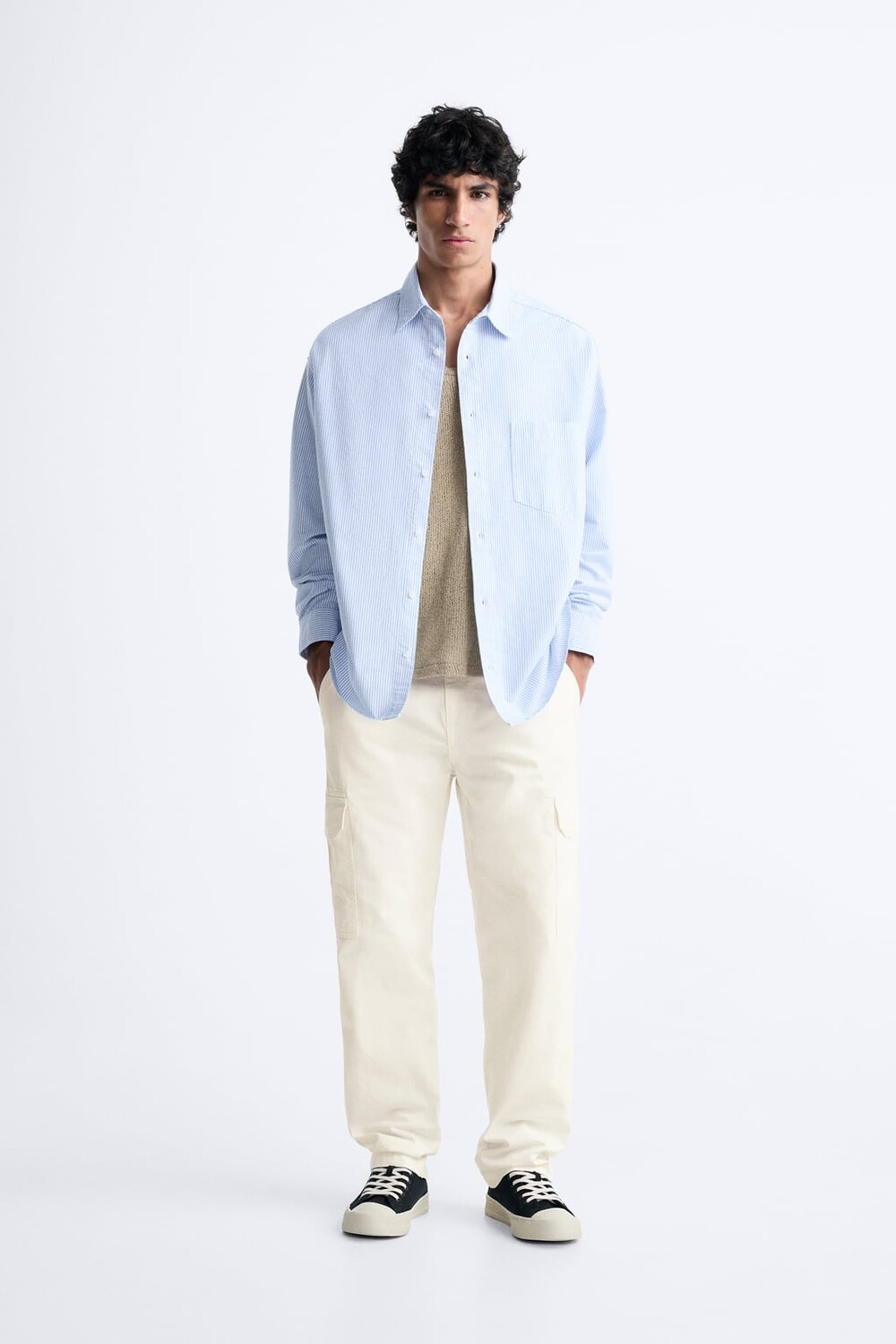 

Брюки-грузовые ZARA, белый