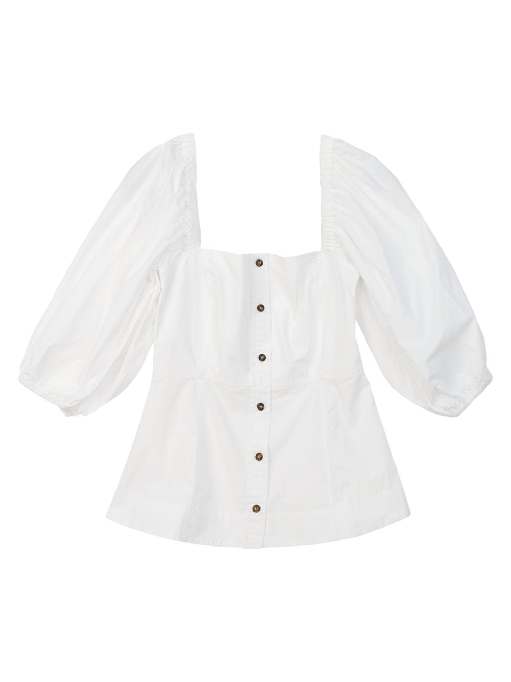 платье рубашка из поплина с открытыми плечами и пуговицами misspap белый Рубашка из хлопкового поплина с открытыми плечами GANNI, белый