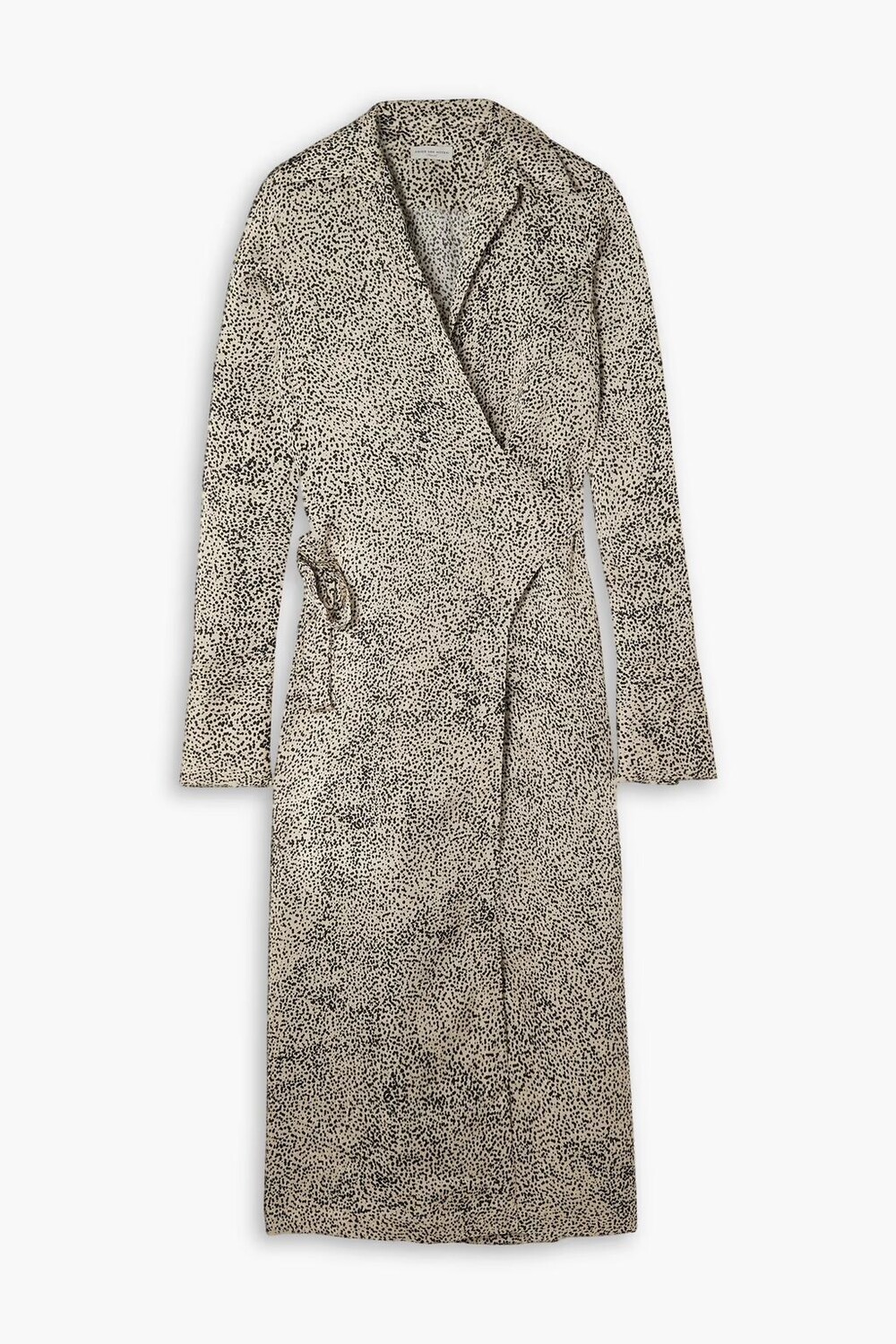 

Платье миди с запахом из атласа и жаккарда с принтом Dries Van Noten, крем