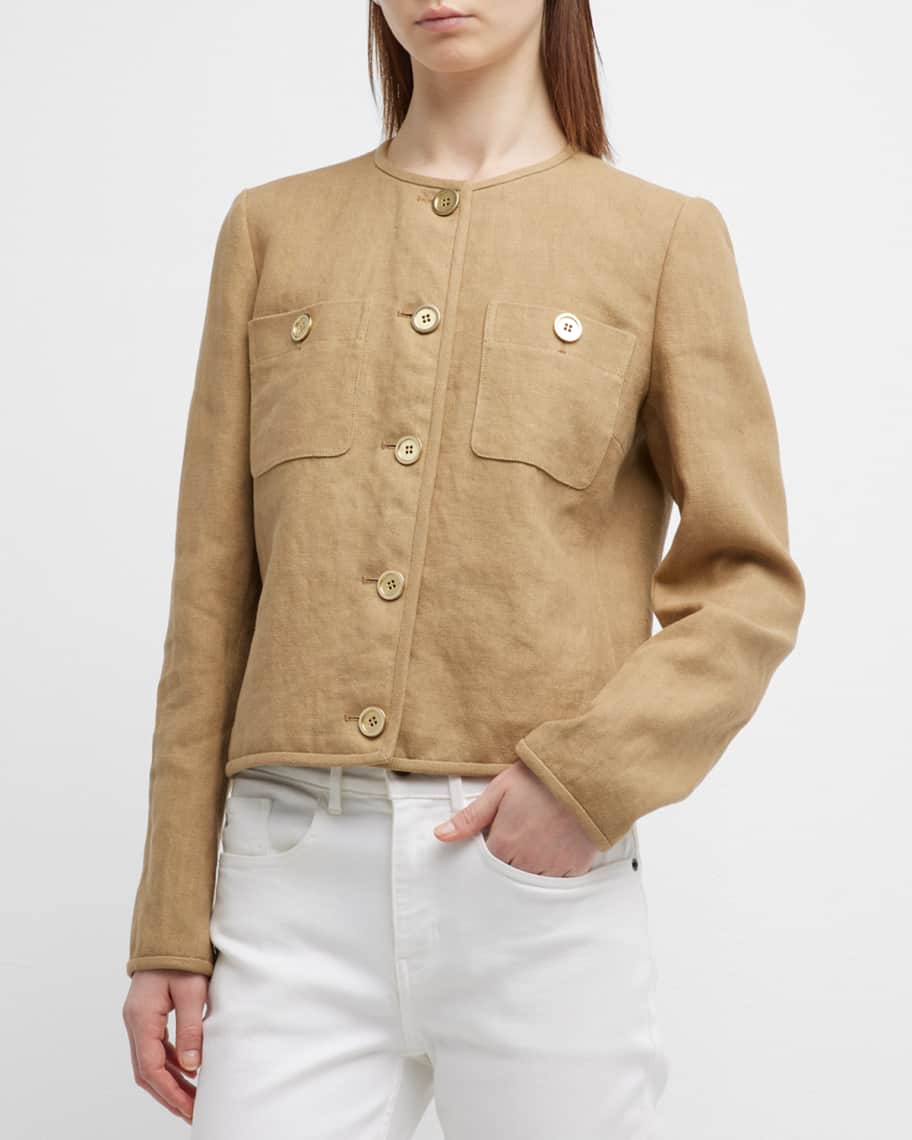 

Утепленный однобортный льняной жакет Lafayette 148 New York