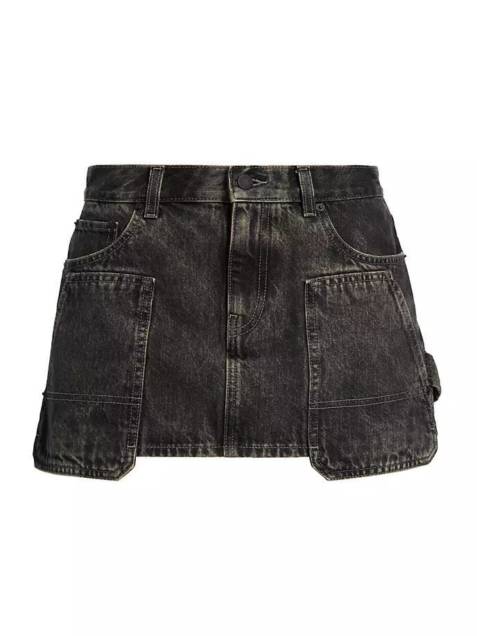 

Джинсовая микро-мини-юбка Carpenter Helmut Lang, цвет washed charcoal