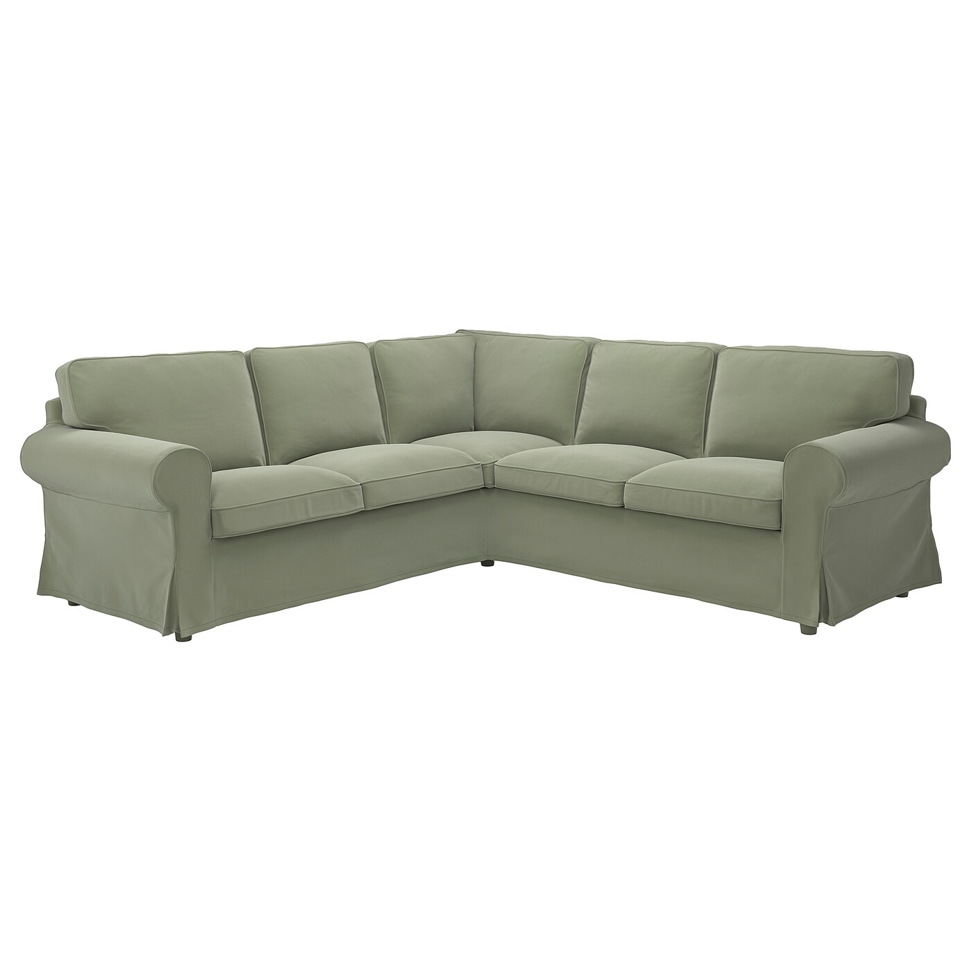 ЭКТОРП 4-местный угловой диван, Хакебо серо-зеленый EKTORP IKEA
