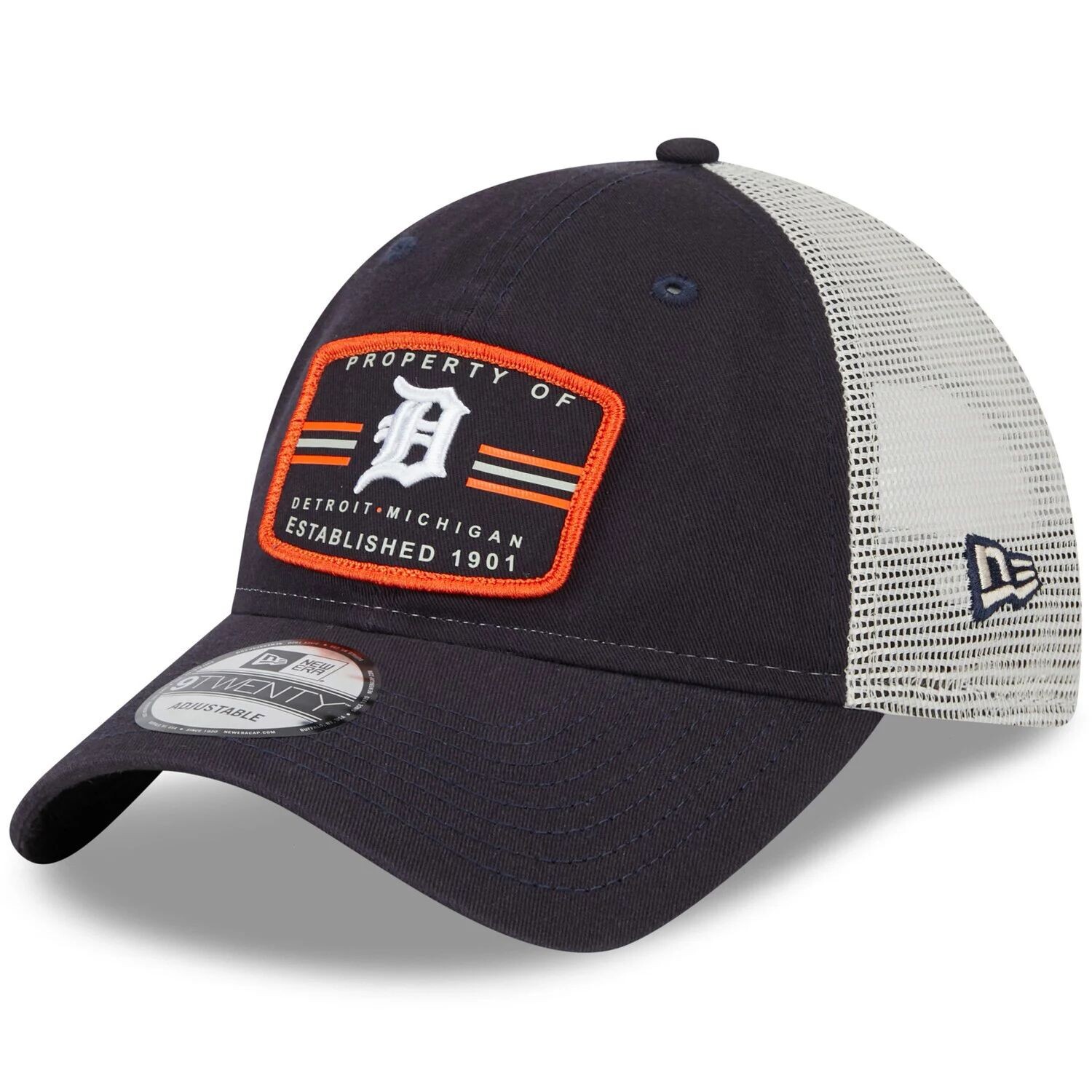 

Мужская кепка New Era Navy Detroit Tigers Property Trucker 9TWENTY Snapback