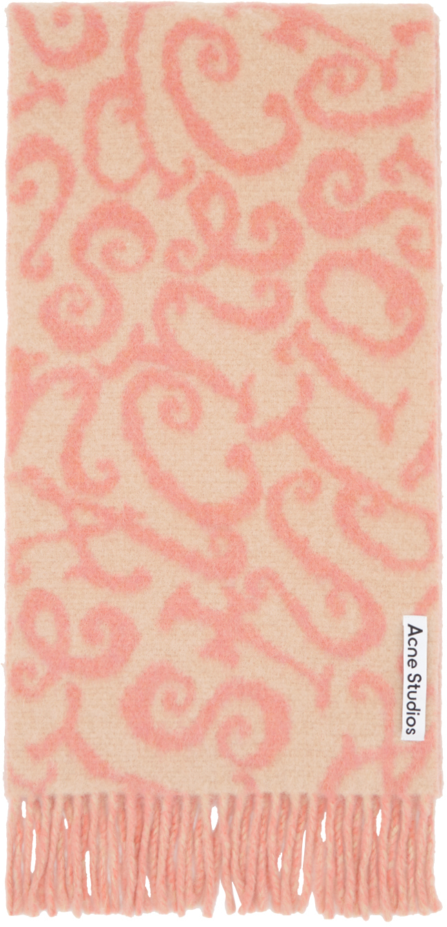 Розовый жаккардовый шарф Monogram Розовый/Светлый Acne Studios