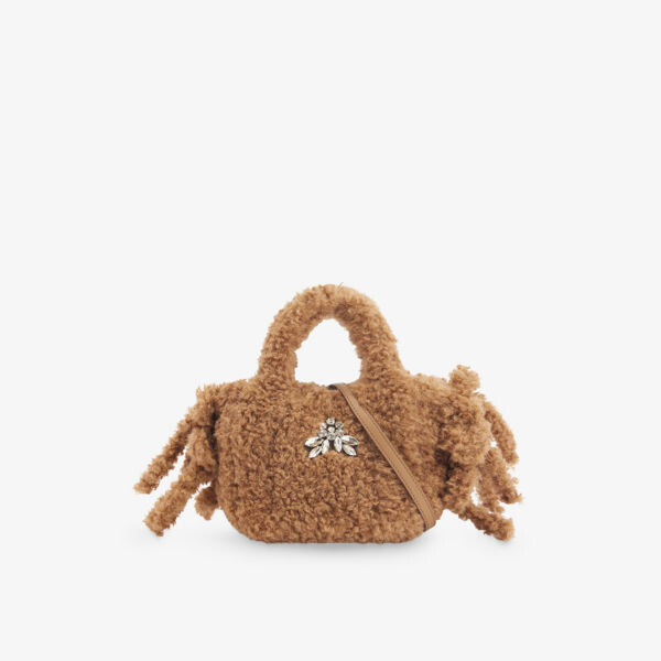 

Сумка-Тоут из искусственного меха с декором Simone Rocha, коричневый