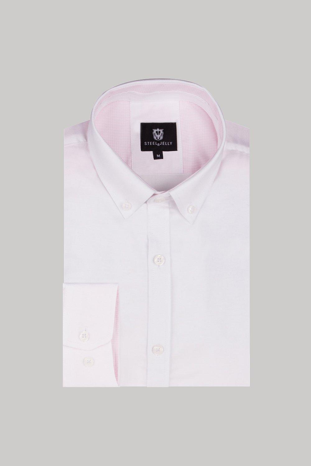 Белая рубашка узкого кроя с длинным рукавом на пуговицах Steel & Jelly, белый желейные палочки abc jelly straws 260 г
