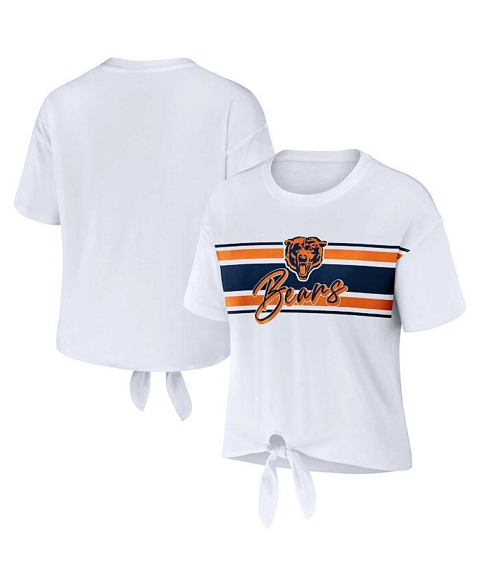 

Женская белая футболка в стиле ретро с завязкой спереди Chicago Bears WEAR by Erin Andrews, белый