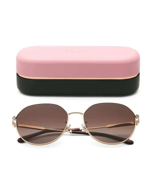 

Круглые металлические солнцезащитные очки 60 мм Kate Spade, цвет Multi