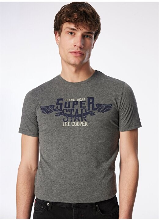 

Мужская футболка Crew Neck Anthracite Melange 232 LCM 242046 SERTIW ANTRASITE M Lee Cooper, антрацитовый