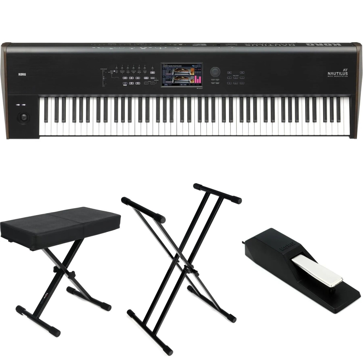 

Новая рабочая станция-синтезатор Korg Nautilus 88 с 88 клавишами и пакетом Aftertouch Essentials Bundle