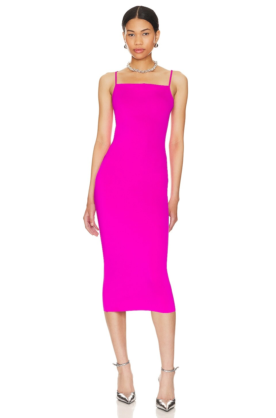 

Платье миди Good American Scuba, цвет Fuchsia Pink001