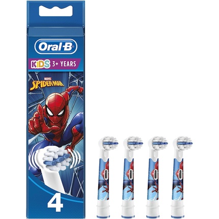 Сменные насадки для электрической зубной щетки Oral-B Kids Spiderman для детей от 3 лет с очень мягкой щетиной oral b kids frozen сменные насадки щетки очень мягкие для детей от 3 лет 2 насадки щетки