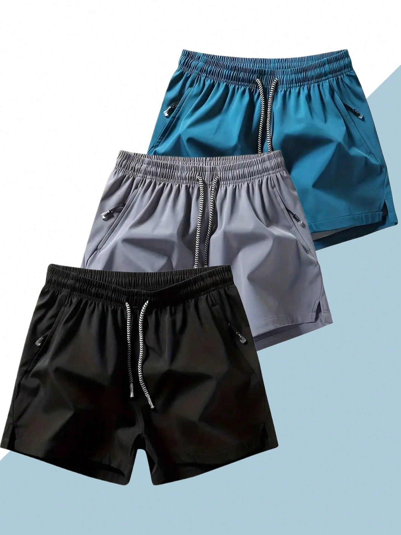 цена 1 шт. Мужские быстросохнущие дышащие шорты для бега для пляжного спорта, серый