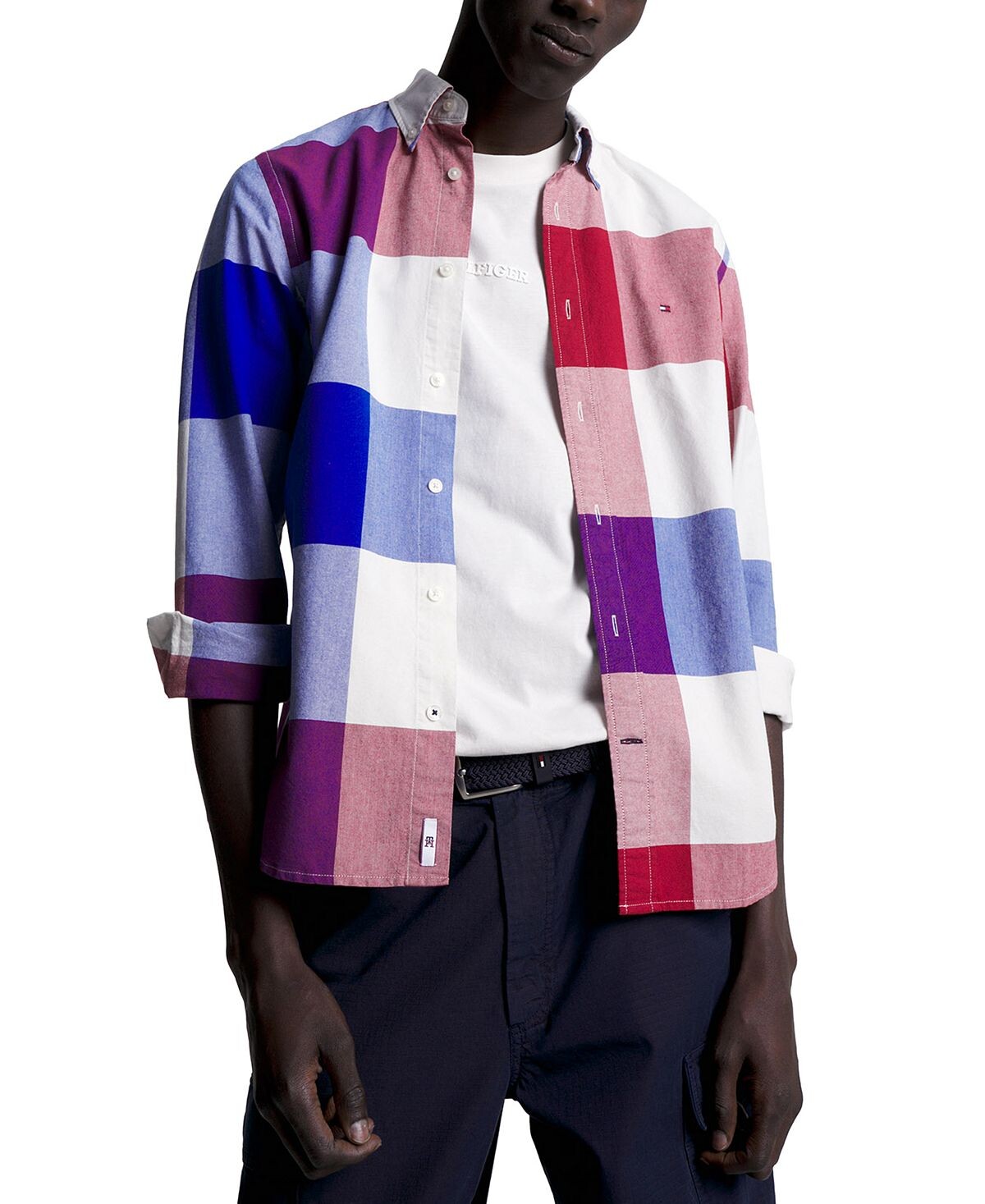 

Мужская хлопковая рубашка стандартного кроя в крупную клетку Tommy Hilfiger