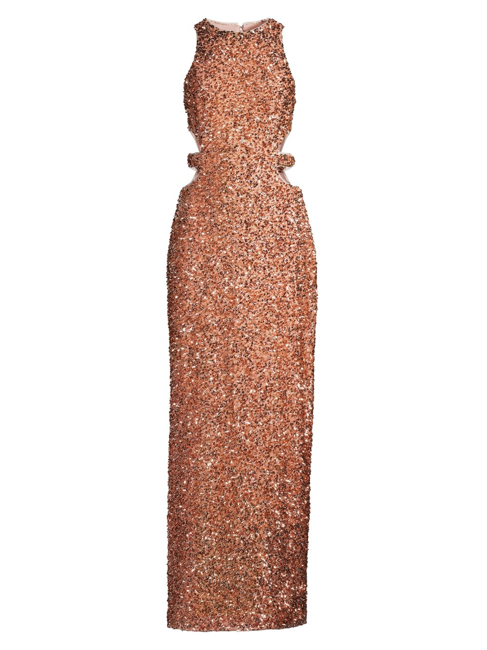 Платье-колонна с вырезами и пайетками Liv Foster, бронзовый
