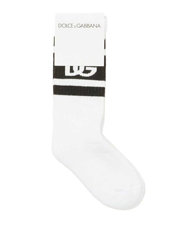Черно-белые жаккардовые носки с логотипом для мальчиков Dolce&Gabbana цена и фото