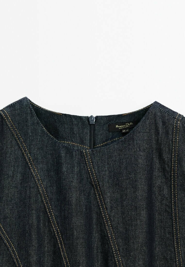 

Платье макси LONG DENIM WITH POCKETS Massimo Dutti, цвет Mottled Dark Blue