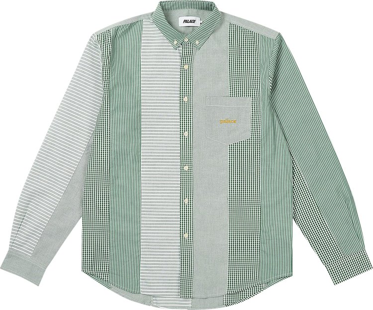 Рубашка Palace Patchwork Stripe 'Green', зеленый