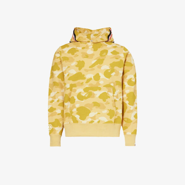

Толстовка из хлопкового джерси с камуфляжным принтом shark A Bathing Ape, желтый