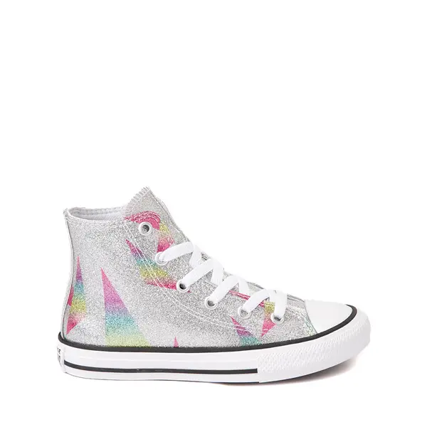 

Кроссовки Converse Chuck Taylor All Star Hi Prism с блестками — Little Kid, серебрянный