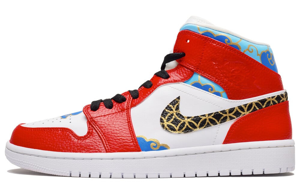 

Кроссовки Air Jordan 1 Vintage Basketball Shoes Men High-top Red/White, красный