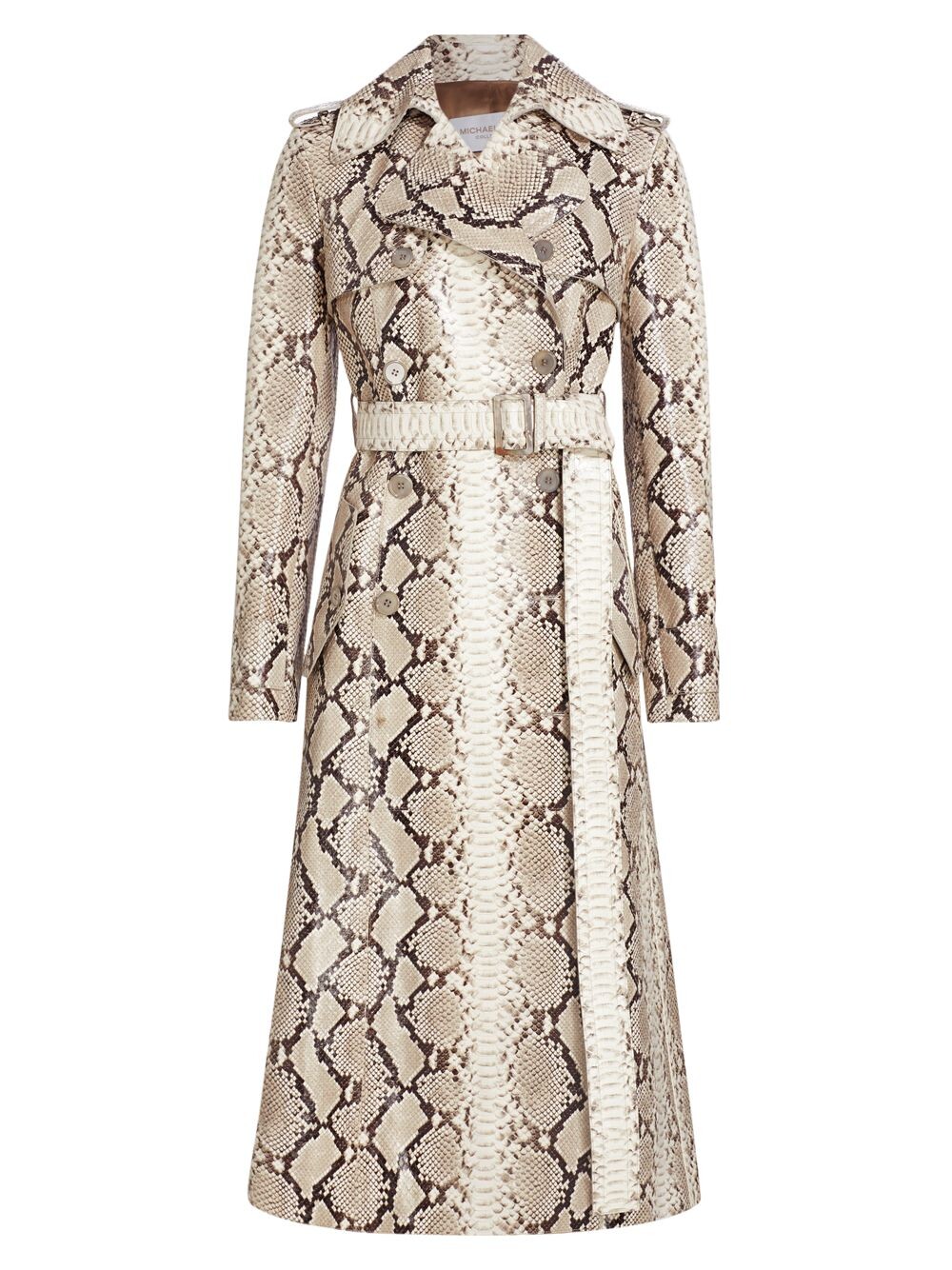 

Кожаный тренч со змеиным принтом Michael Kors Collection, Серый