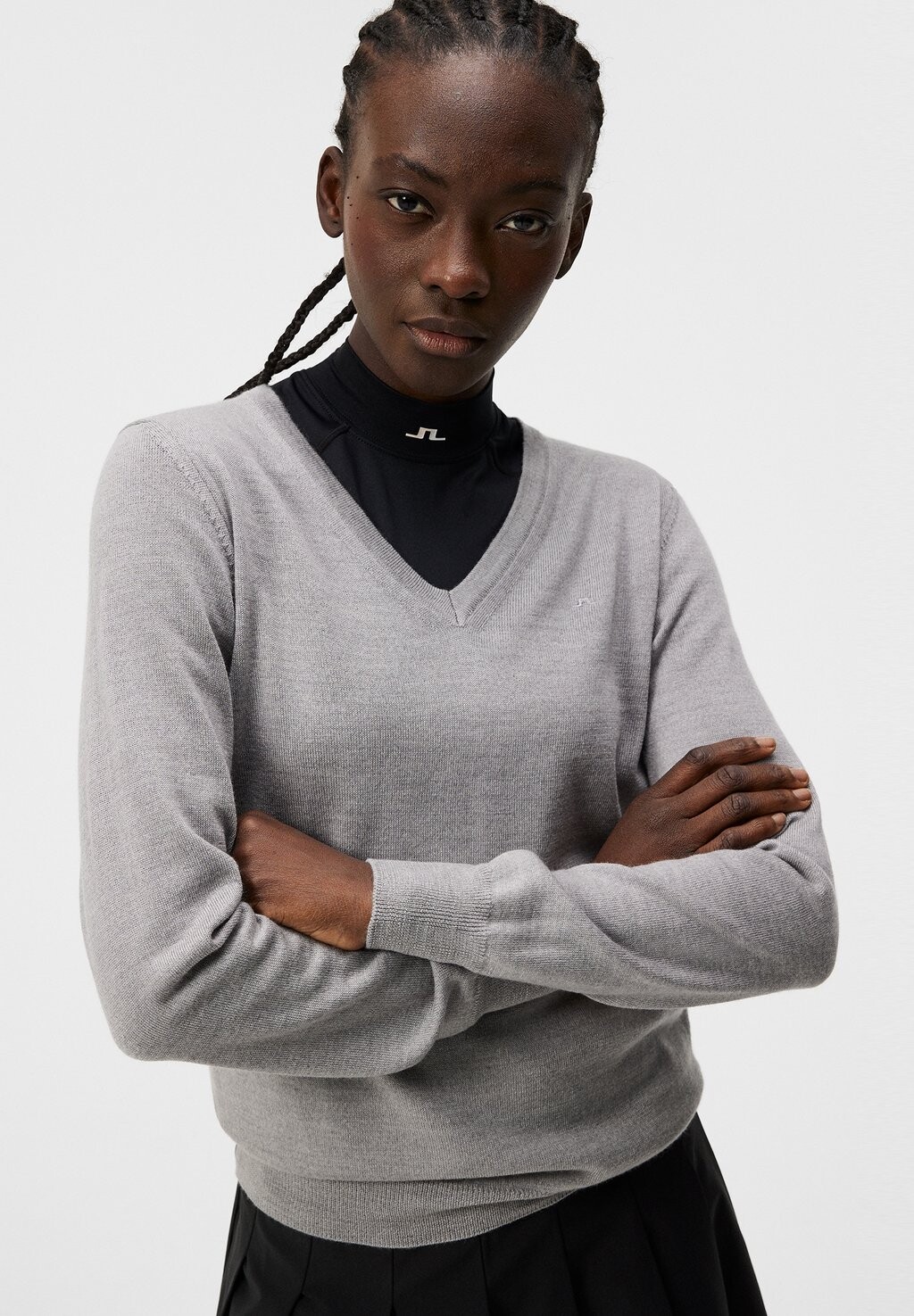 

Вязаный свитер AMAYA J.LINDEBERG Sports, цвет light grey melange
