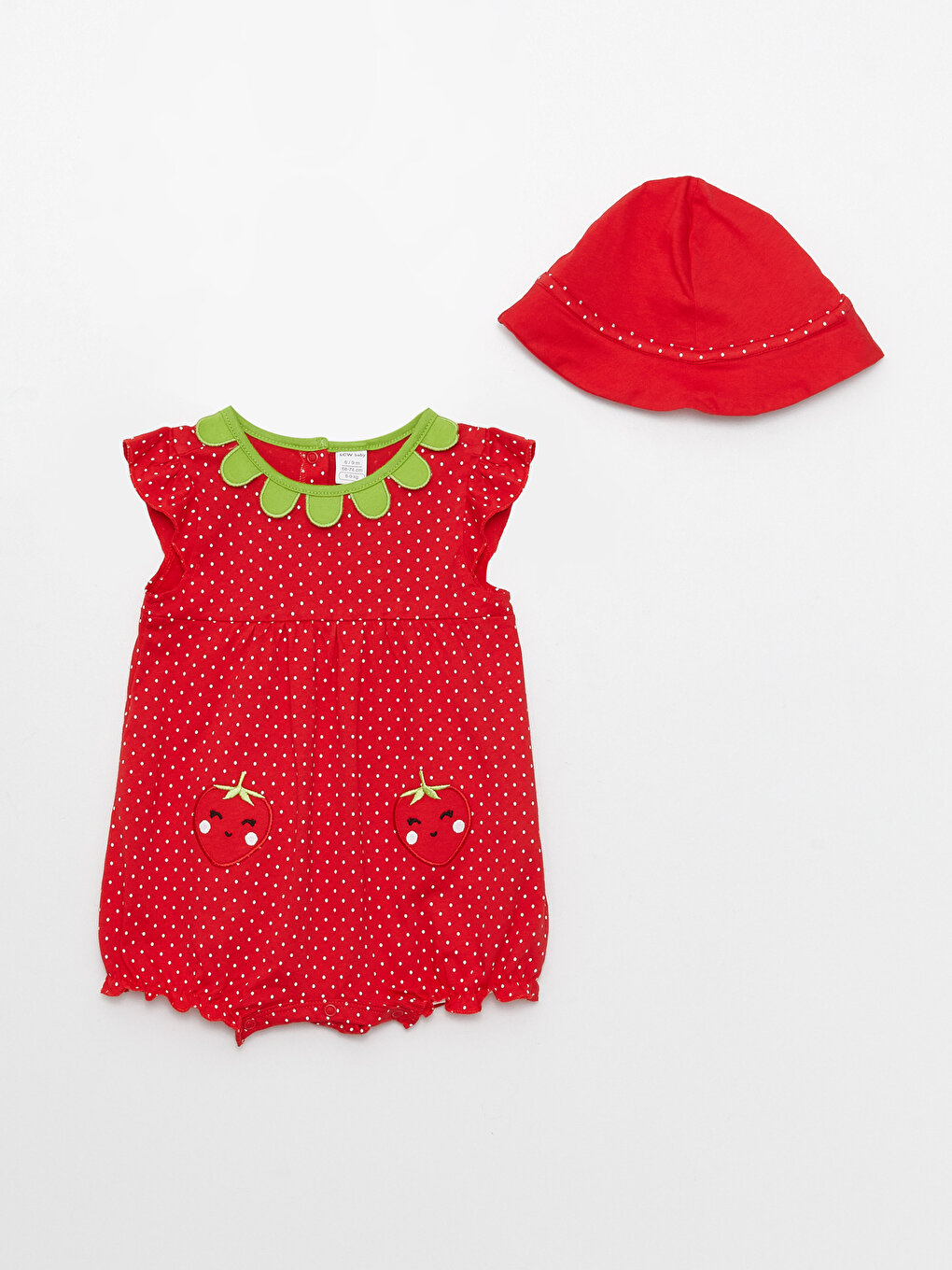 Комплект из 2 комбинезонов и шапочки для маленьких девочек с детальной вышивкой и круглым вырезом LCW baby