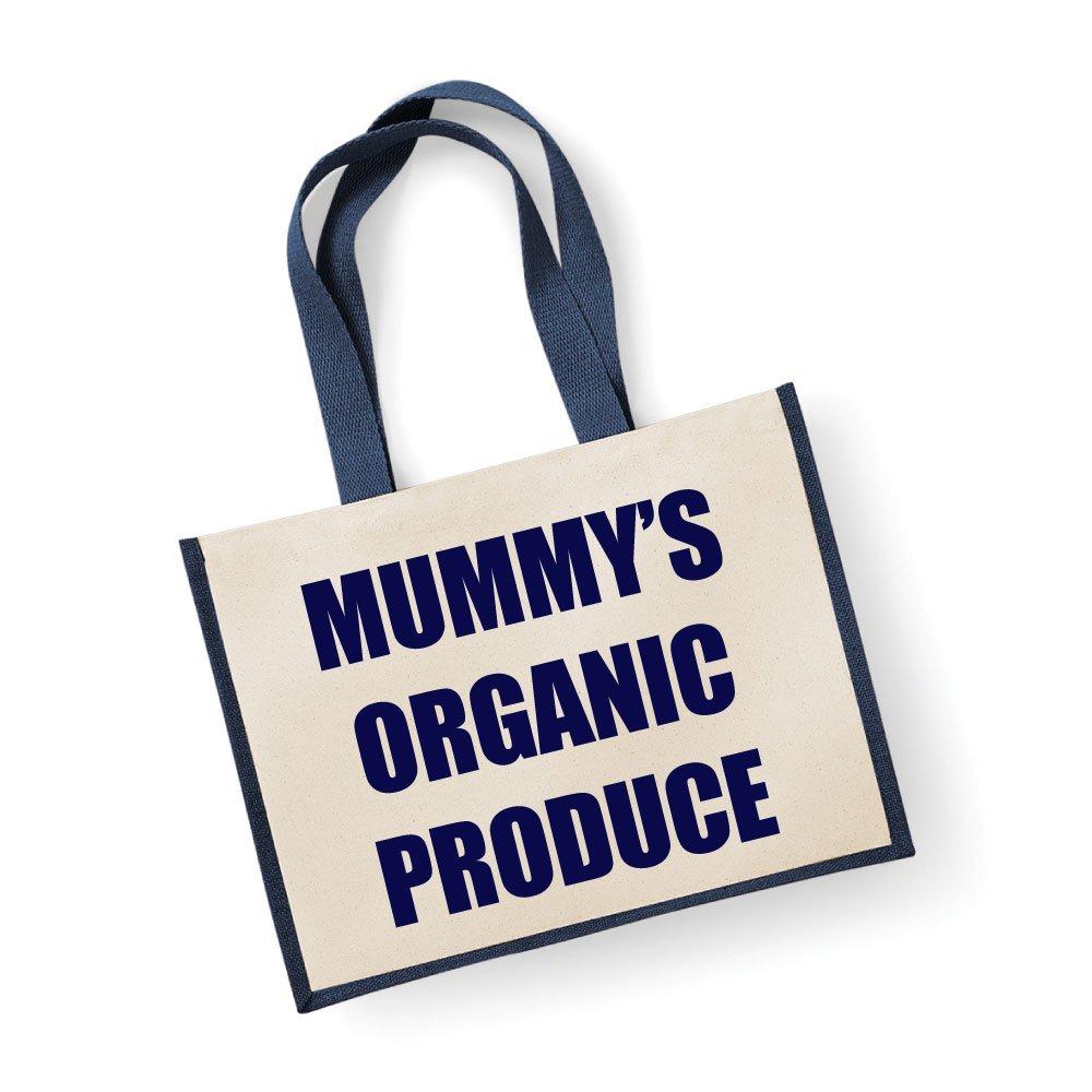 Большая темно-синяя джутовая сумка Mummy's Organic Produce 60 SECOND MAKEOVER, синий джутовая сумка большая синяя 34x43x19 см