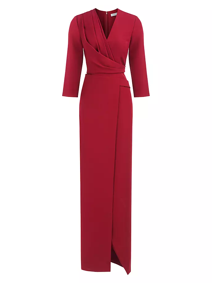 цена Платье-футляр Phoenix из эластичного крепа Kay Unger, цвет ruby wine