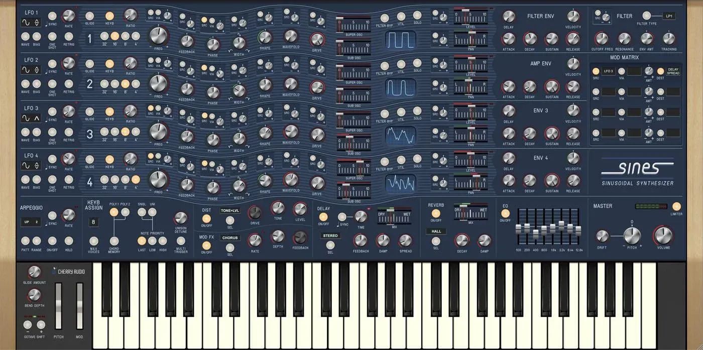 Программный синтезатор Cherry Audio Sines – заказать из-за рубежа в  «CDEK.Shopping»