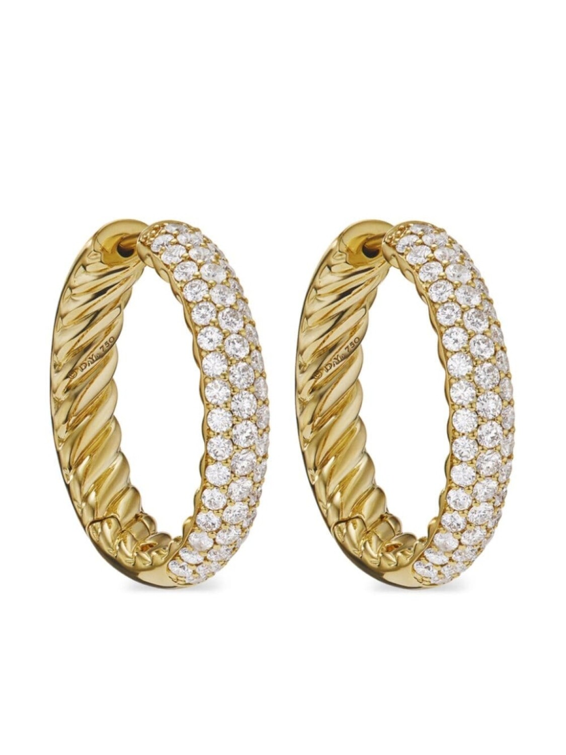 

Серьги-кольца из желтого золота с бриллиантами David Yurman, золотой